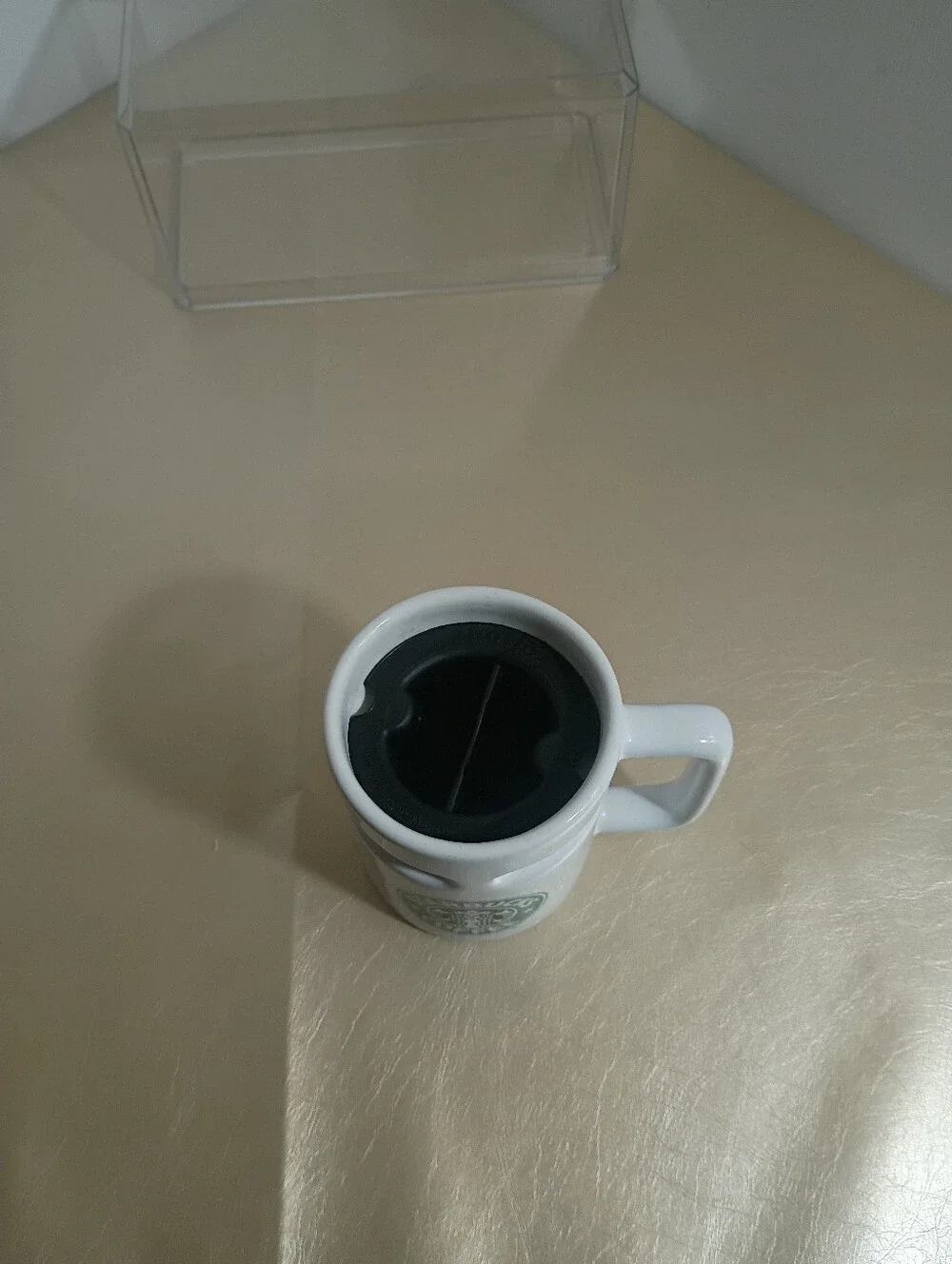 Starbucks Ceramic Coffee Cup Siren Split Tail Logo Mug Hotjo 1987-1992 With Lid.